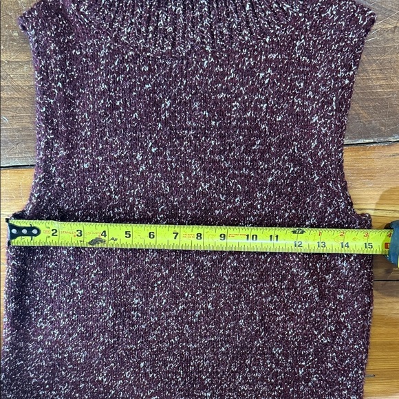 Anthropologie Maroon Knit Sleeveless Turtleneck Maxi Sweater Dress Size Medium - Picture 4 of 10